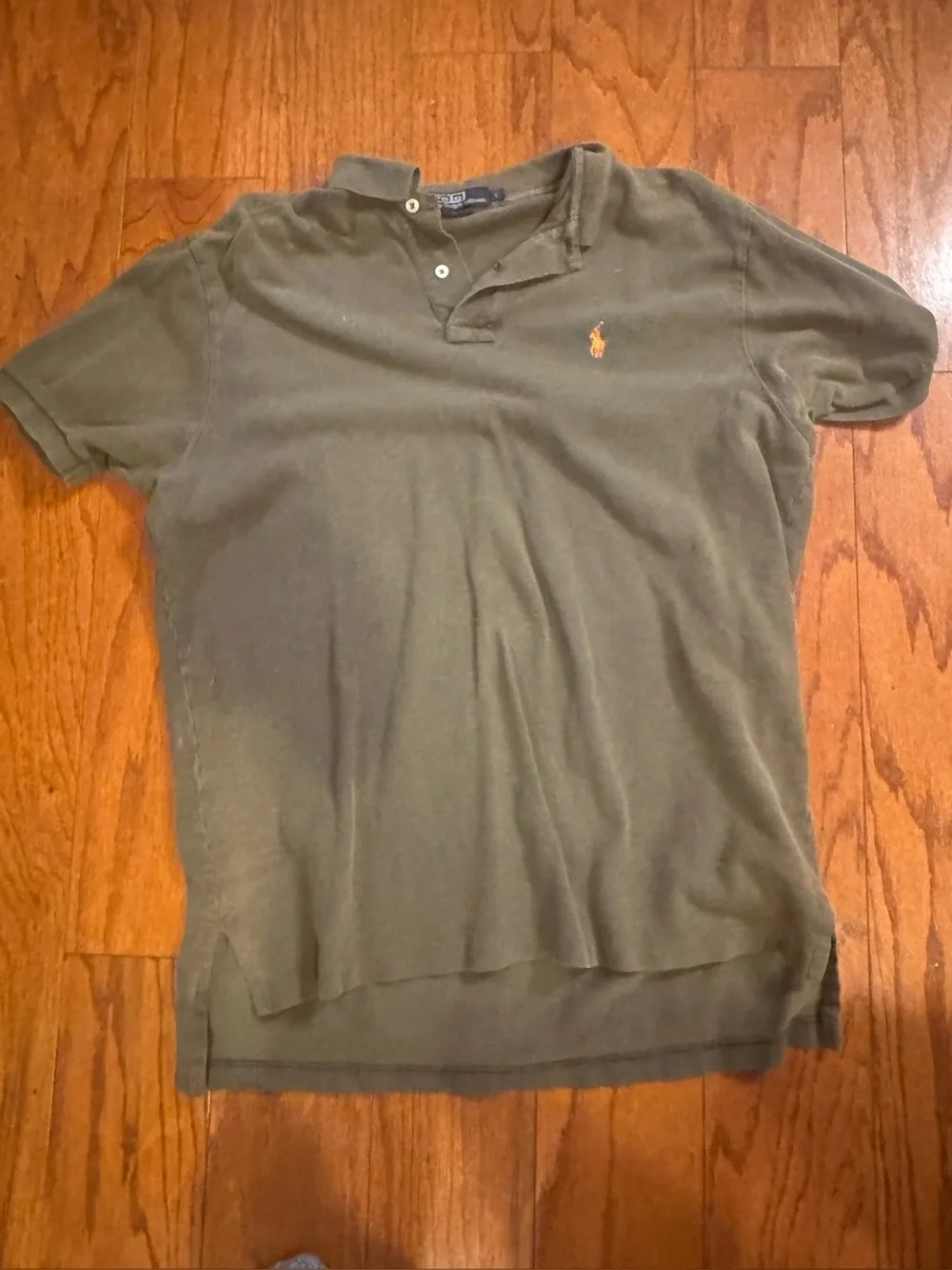 Ralph Lauren Olive Green Short-Sleeve Polo with Gold Pony